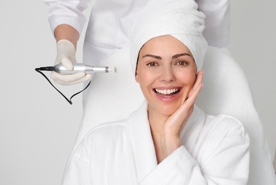 Microneedling-Behandlung im Gesicht